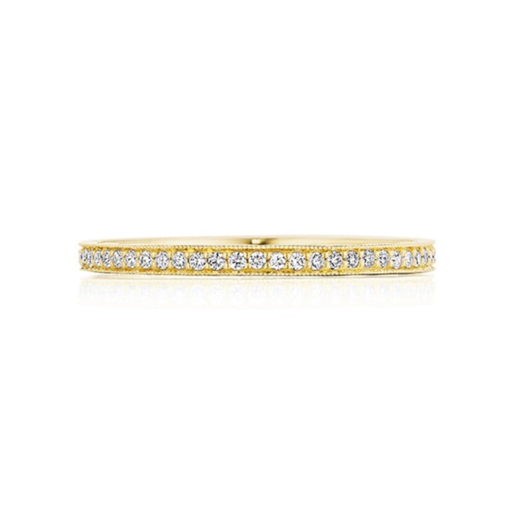 Tacori Eternity Bands - Coastal Crescent 14K Yellow Gold French Pavé Diamond Wedding Band Ring | Manfredi Jewels