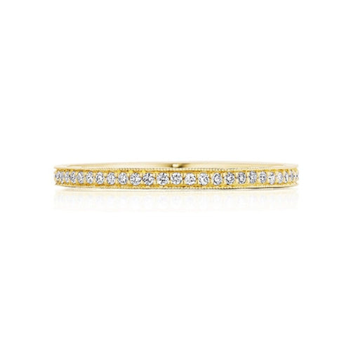 Tacori Eternity Bands - Coastal Crescent 14K Yellow Gold French Pavé Diamond Wedding Band Ring | Manfredi Jewels