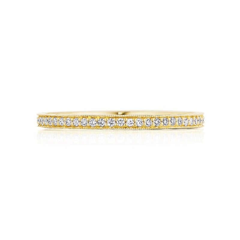 Tacori Eternity Bands - Coastal Crescent 14K Yellow Gold French Pavé Diamond Wedding Band Ring | Manfredi Jewels