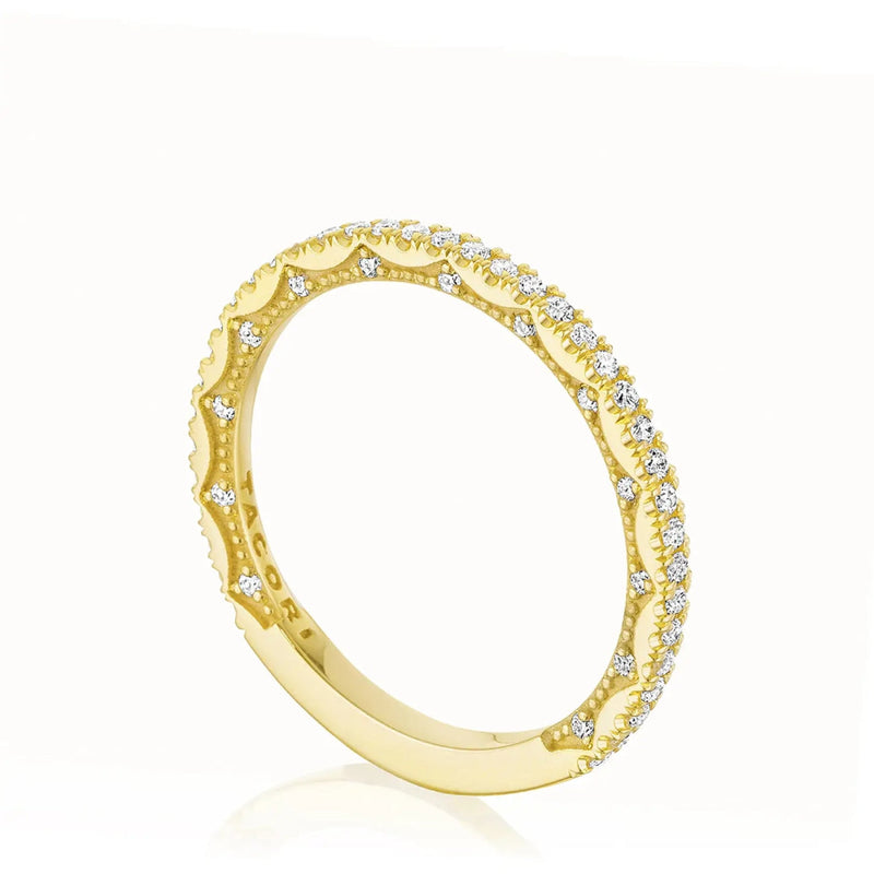 Tacori Eternity Bands - Coastal Crescent 14K Yellow Gold French Pavé Diamond Wedding Band Ring | Manfredi Jewels