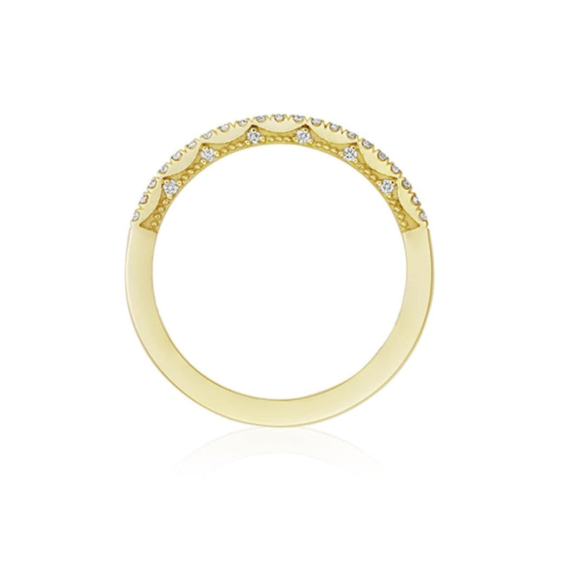 Tacori Eternity Bands - Coastal Crescent 14K Yellow Gold French Pavé Diamond Wedding Band Ring | Manfredi Jewels