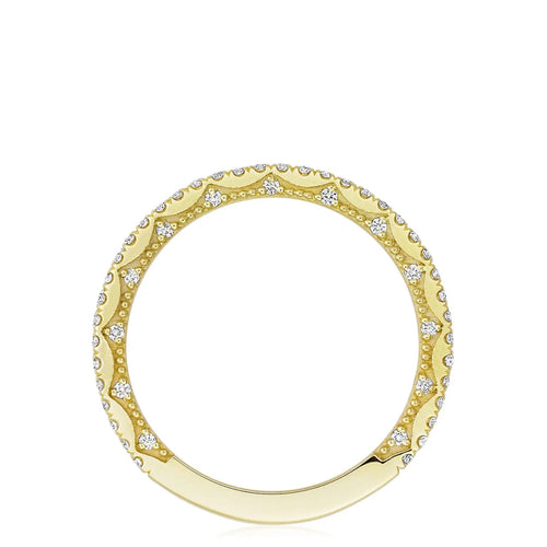 Tacori Eternity Bands - Coastal Crescent 14K Yellow Gold French Pavé Diamond Wedding Band Ring | Manfredi Jewels