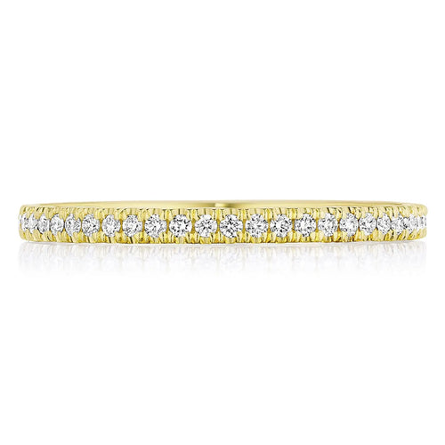 Tacori Eternity Bands - Coastal Crescent 14K Yellow Gold French Pavé Diamond Wedding Band Ring | Manfredi Jewels