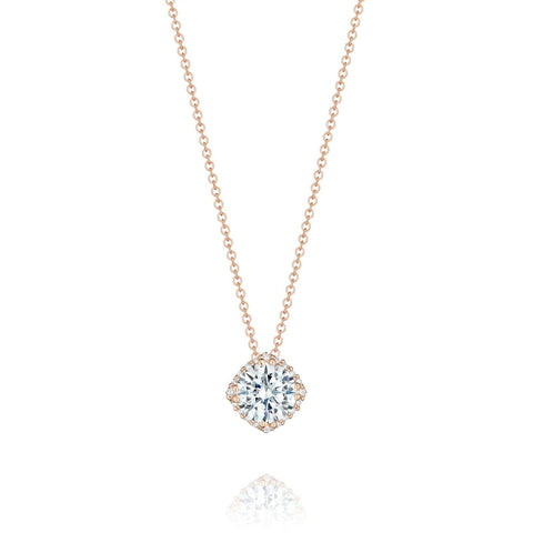 Dantela Bloom 18K Rose Gold Pendant Diamond Necklace
