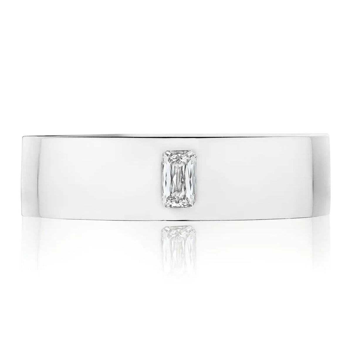 Tacori Jewelry - Diamond 18K White Gold Bezel Set Diamond in High Polish Finish Wedding Band Ring | Manfredi Jewels
