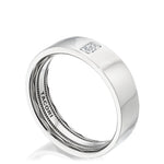 Tacori Jewelry - Diamond 18K White Gold Bezel Set in High Polish Finish Wedding Band Ring | Manfredi Jewels