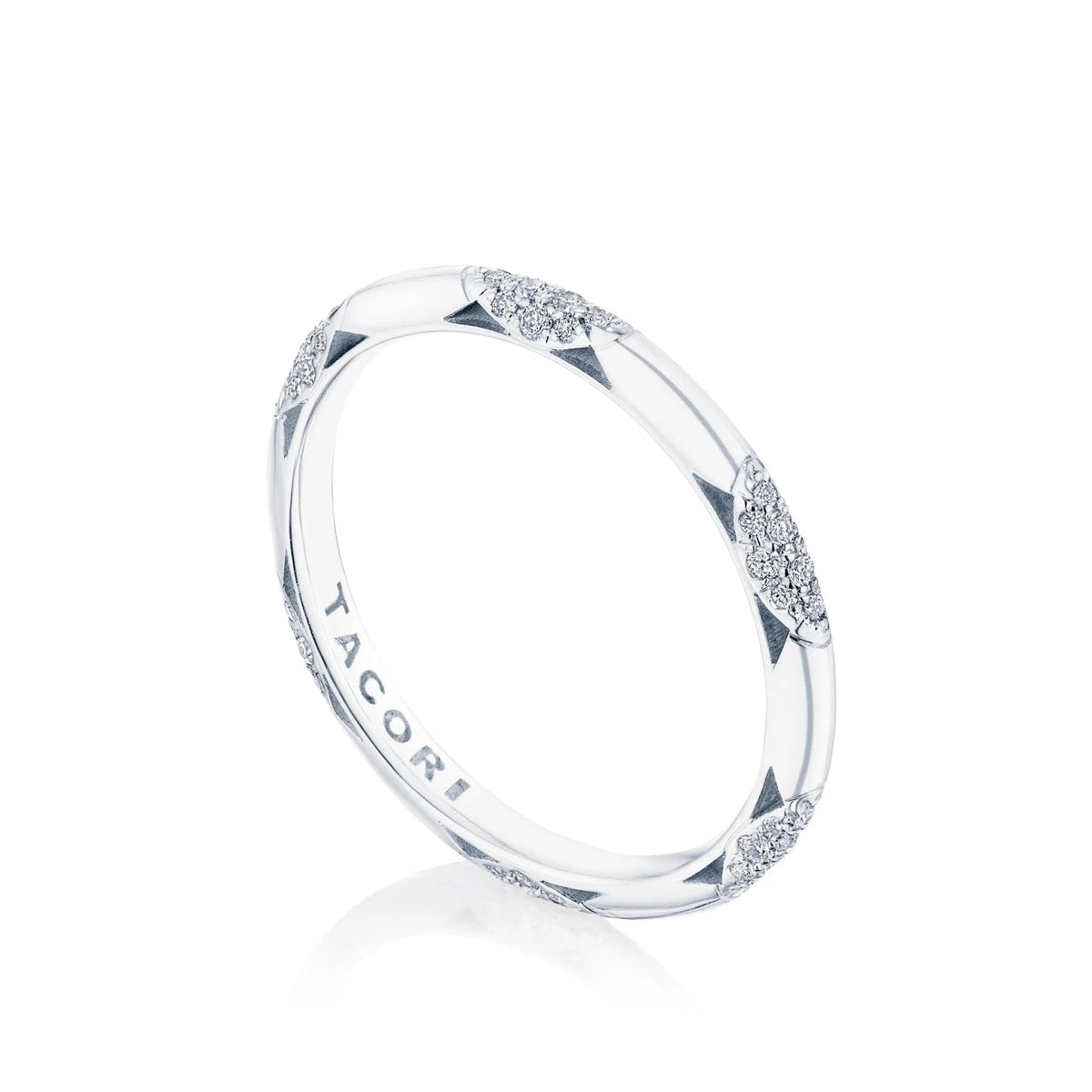 Tacori Wedding Rings - Founder’s Collection 18K White Gold 360° Foundation Wedding Band Ring | Manfredi Jewels