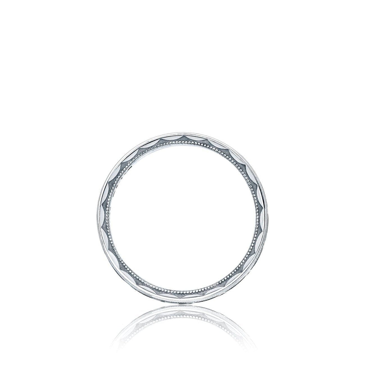 Tacori Wedding Rings - Geometric 18K White Gold High Polish Finish Wedding Band Ring | Manfredi Jewels