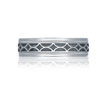 Tacori Wedding Rings - Geometric 18K White Gold High Polish Finish Band Ring | Manfredi Jewels