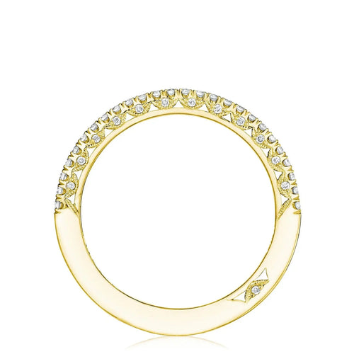 Tacori Eternity Bands - Petite Crescent 18K Yellow Gold French Pavé Diamond Wedding Band Ring | Manfredi Jewels