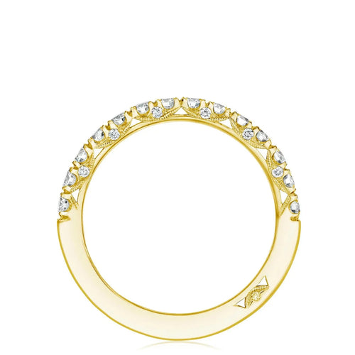 Tacori Eternity Bands - Petite Crescent 18K Yellow Gold French Pavé Diamond Wedding Band Ring | Manfredi Jewels