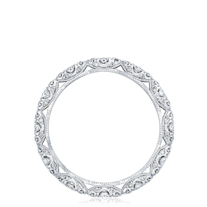 Tacori Eternity Bands - Petite Crescent RoyalT 18K White Gold Marquise Shape Design Detail Wedding Band Ring | Manfredi Jewels