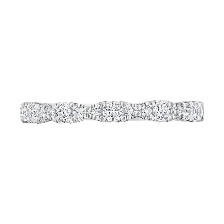 Tacori Eternity Bands - Petite Crescent RoyalT 18K White Gold Marquise Shape Design Detail Wedding Band Ring | Manfredi Jewels