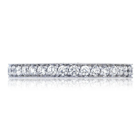 RoyalT Platinum Pavé Diamond Wedding Band Ring