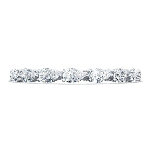 Tacori Eternity Bands - Sculpted Crescent 18 White Gold Pear Foundation Wedding Band Ring | Manfredi Jewels