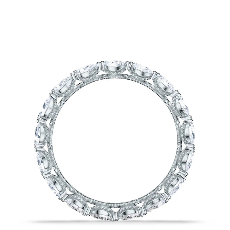 Tacori Eternity Bands - Sculpted Crescent 18 White Gold Pear Foundation Wedding Band Ring | Manfredi Jewels