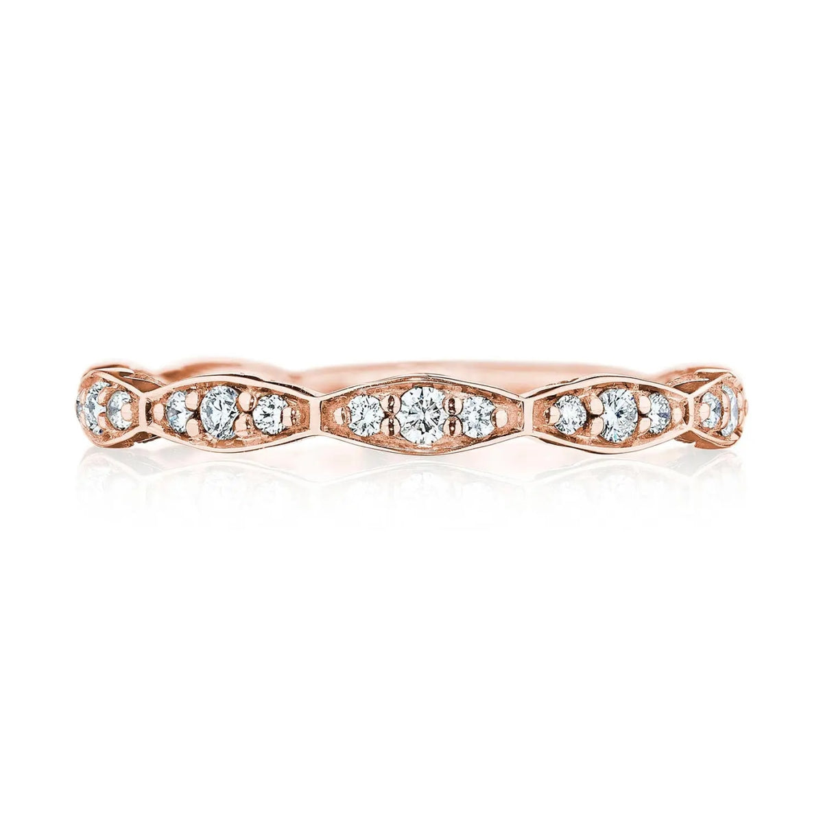 Tacori Engagement - Sculpted Crescent 18K Rose Gold Marquise Design Diamond Wedding Band Ring | Manfredi Jewels