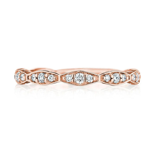 Tacori Engagement - Sculpted Crescent 18K Rose Gold Marquise Design Diamond Wedding Band Ring | Manfredi Jewels