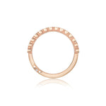 Tacori Eternity Bands - Sculpted Crescent 18K Rose Gold Round Bezel Droplet Diamond Wedding Band Ring | Manfredi Jewels