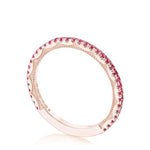 Tacori Eternity Bands - Sculpted Crescent 18K Rose Gold String of Pink Sapphires Ring | Manfredi Jewels