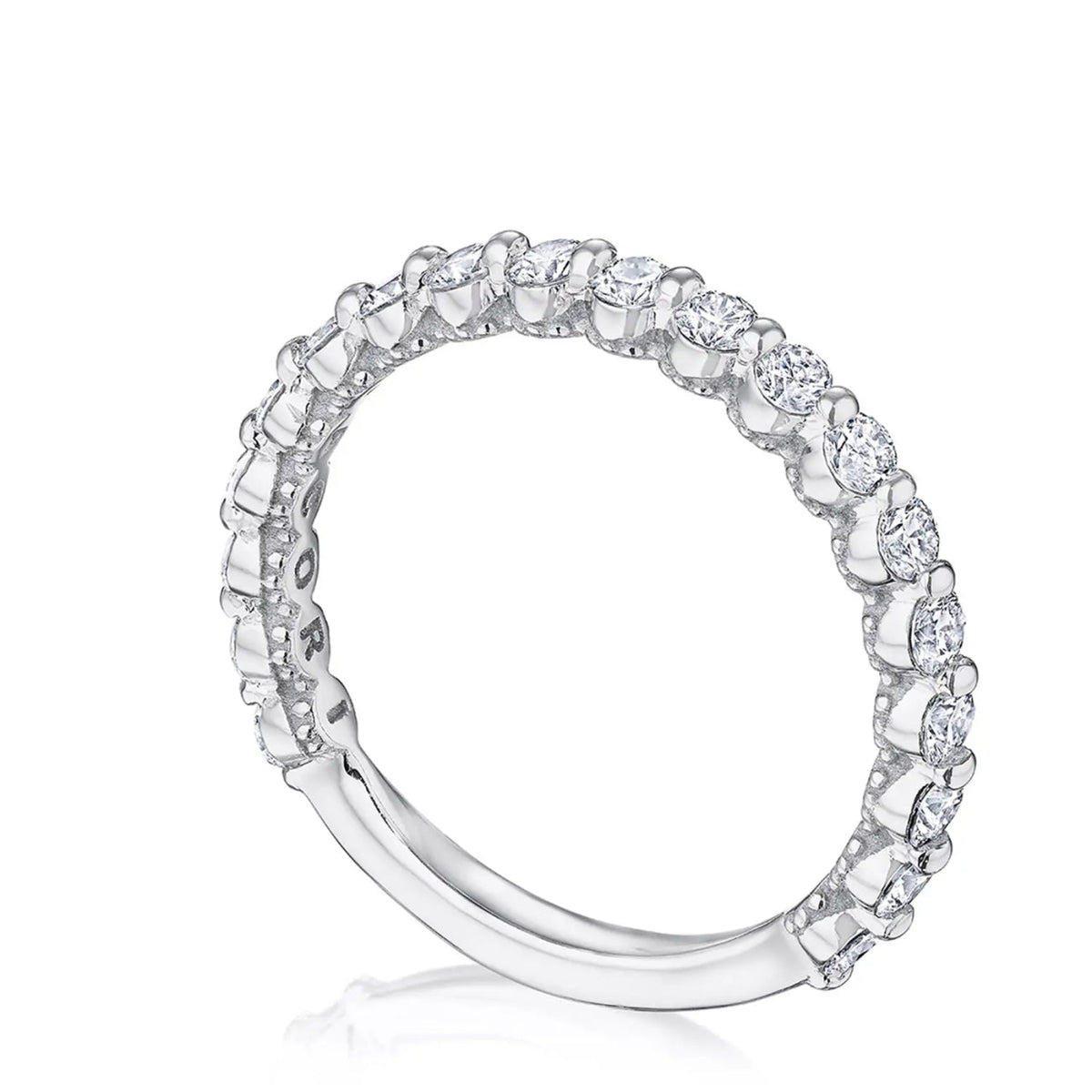 Tacori Eternity Bands - Sculpted Crescent 18K White Gold Two-Prong Diamond Band Ring | Manfredi Jewels