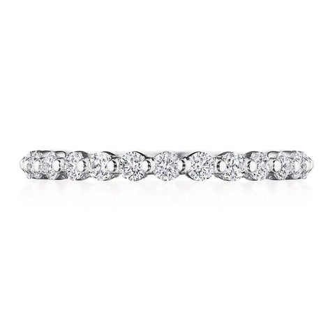 Sculpted Crescent 18K White Gold Two-Prong Diamond Band Ring
