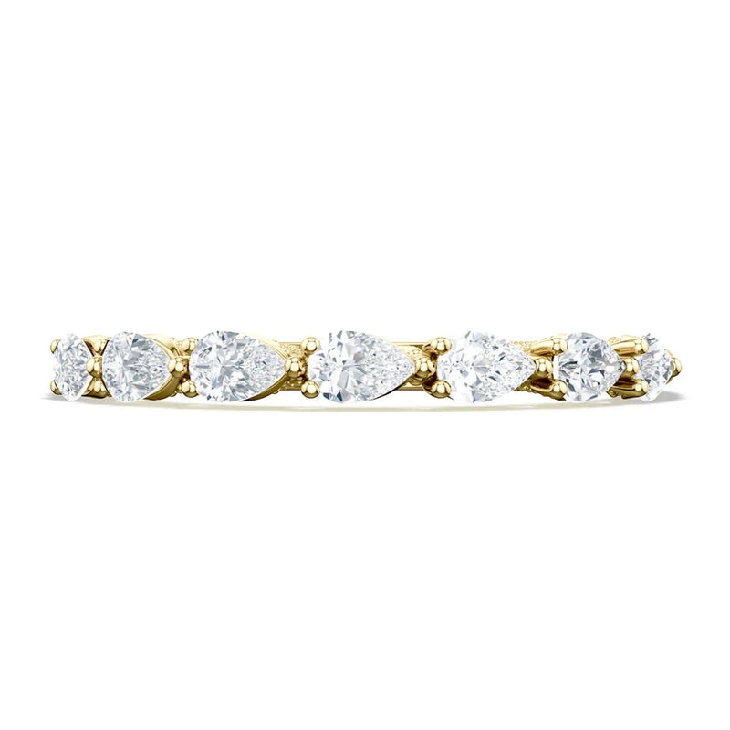 Tacori Eternity Bands - Sculpted Crescent 18K Yellow Gold Pear Foundation Wedding Band Ring | Manfredi Jewels