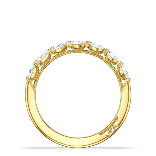 Tacori Eternity Bands - Sculpted Crescent 18K Yellow Gold Pear Foundation Wedding Band Ring | Manfredi Jewels