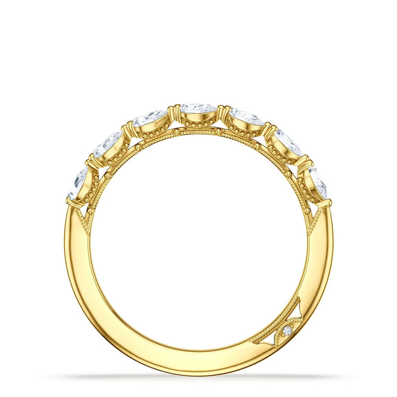 Tacori Eternity Bands - Sculpted Crescent 18K Yellow Gold Pear Foundation Wedding Band Ring | Manfredi Jewels