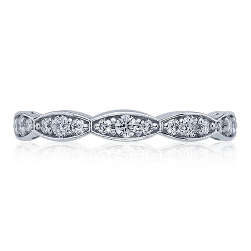 Tacori Eternity Bands - Sculpted Crescent Platinum Marquise Design Wedding Band Ring | Manfredi Jewels