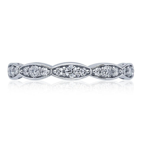 Sculpted Crescent Platinum Marquise Design Wedding Band Ring