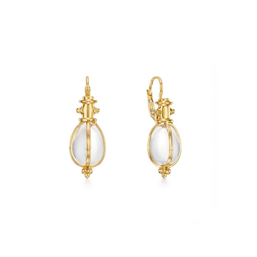 Temple St Clair Jewelry - 18K Classic Amulet Earrings 18KT YELLOW GOLD & CRYSTAL EGG | Manfredi Jewels