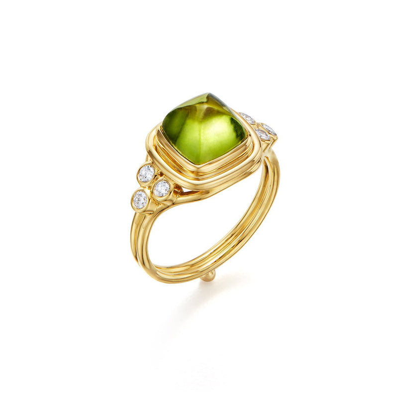 Temple St Clair Jewelry - 18K Collina Ring 18KT YELLOW GOLD SUGARLOAF CABOCHAN PERIDOT | Manfredi Jewels