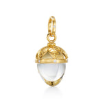 Temple St Clair Jewelry - Amulet 18K Yellow Gold Rock Crystal Arcardia Golden Leaves Diamond Drop Pendant | Manfredi Jewels
