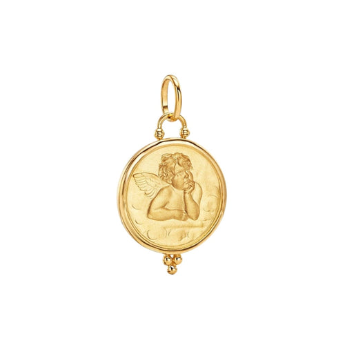 Temple St Clair Jewelry - Angel 18K Yellow Gold Large Pendant | Manfredi Jewels