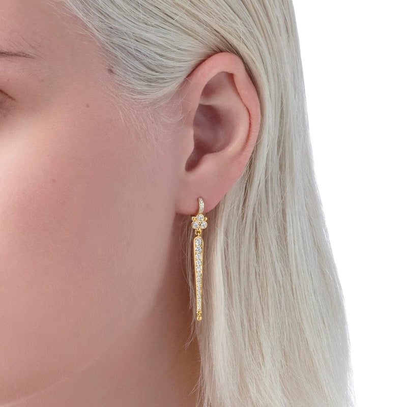 Temple St Clair Jewelry - Baton 18K Yellow Gold Diamond Earrings | Manfredi Jewels