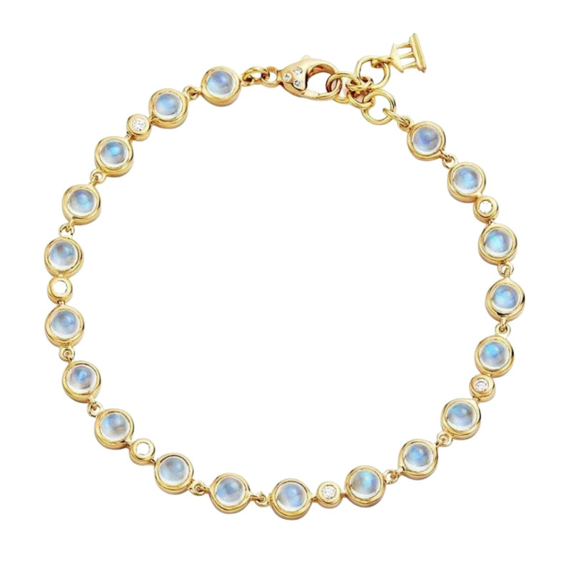 Temple St Clair Jewelry - Blue Moon 18K Yellow Gold Moonstone Diamond Link Bracelet | Manfredi Jewels