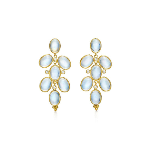 Temple St Clair Jewelry - Blue Moonstone Drop 18K Yellow Gold Earrings | Manfredi Jewels