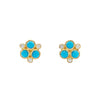 Temple St Clair Jewelry - Classic Trio 18K Yellow Gold Turquoise Diamond Earrings | Manfredi Jewels