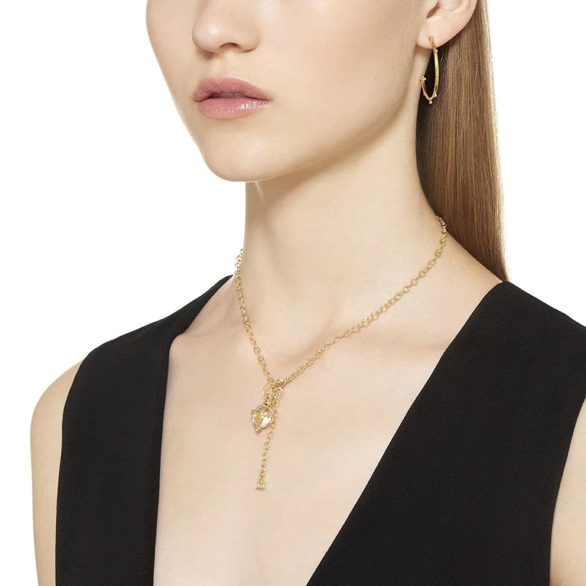 Temple St Clair Jewelry - Ribbon 18K Yellow Gold Oval Extra Small Chain Necklace | Manfredi Jewels