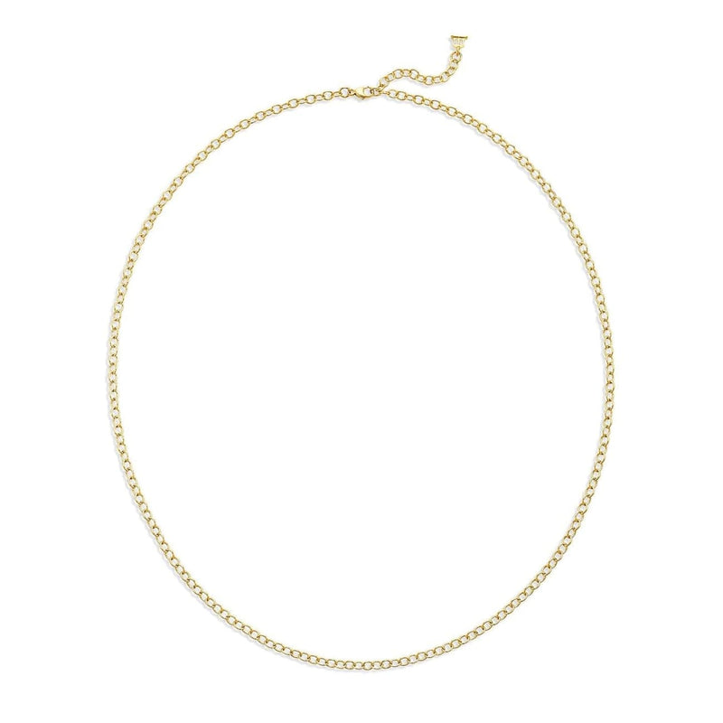 Temple St Clair Jewelry - Ribbon 18K Yellow Gold Oval Extra Small Chain Necklace | Manfredi Jewels