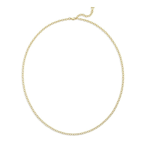 Temple St Clair Jewelry - Extra Small 18K Yellow Gold Oval Chain Necklace | Manfredi Jewels