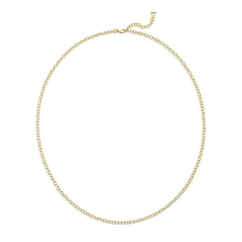 Ribbon 18K Yellow Gold Oval Extra Small Chain Necklace