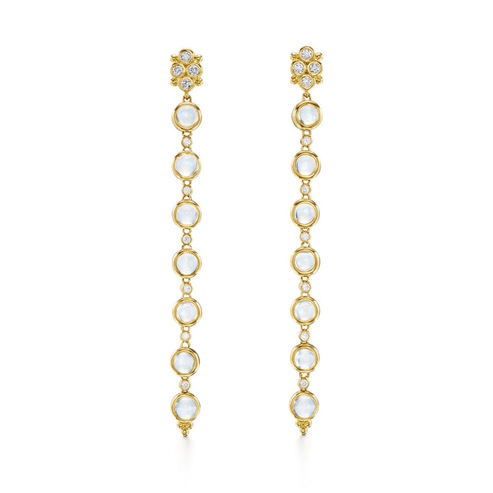 Temple St Clair Jewelry - Moonshot 18K Yellow Gold Blue Moonstone & Diamond Drop Earrings | Manfredi Jewels