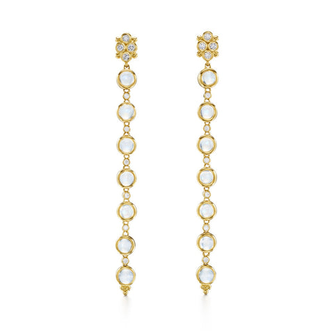 Moonshot 18K Yellow Gold Blue Moonstone & Diamond Drop Earrings