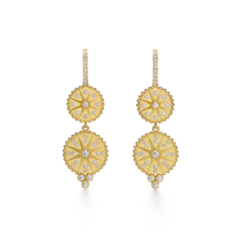 Orbit Star 18K Yellow Gold Diamond Drop Earrings