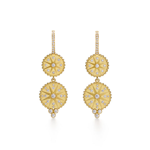 Orbit 18K Yellow Gold Star Diamond Drop Earrings
