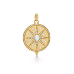 Temple St Clair Jewelry - Sole Mandale 18K Yellow Gold Moonstone Diamond Pendant | Manfredi Jewels