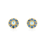 Temple St Clair Jewelry - Stella 18K Yellow Gold Mini Sapphire Moonstone Earrings | Manfredi Jewels