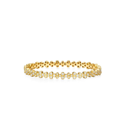 Trio Eternity 18K Yellow Gold Diamond Cuff Bracelet
